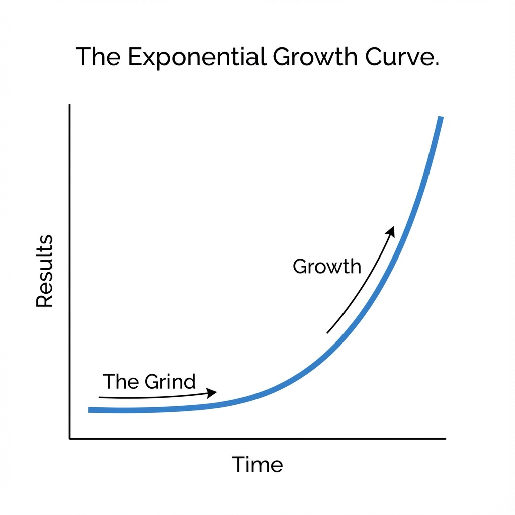 Courbe de croissance exponentielle de la visibilité